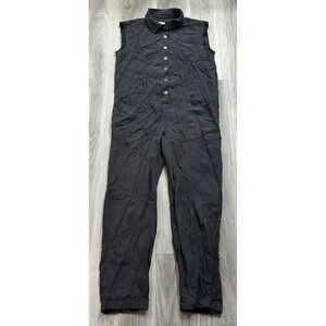 Pilcro Anthropologie gray Lyocell Linen Utility Sleeveless Jumpsuit Womens XS